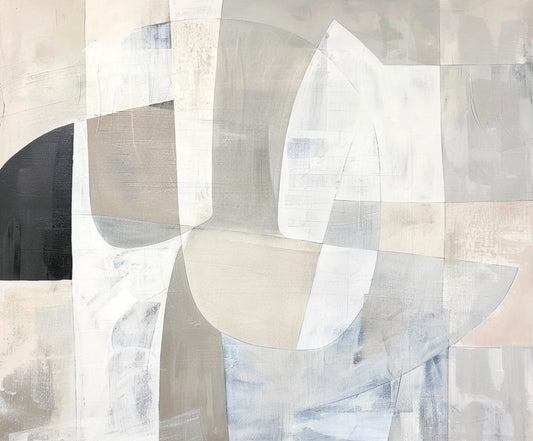 Contemporary Black & White Abstract Modern Art, Original Oil Painting