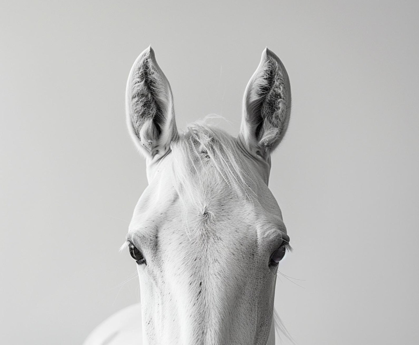 Contemporary White Horse Print | Equestrian Portrait | Oil on Canvas Painting | Farmhouse Living Room Wall Art
