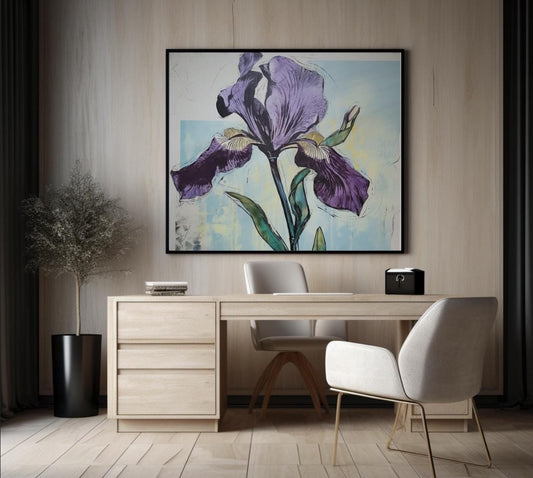 Iris ~ After Warhol Wall Art, Large Contemporary Screenprint Painting
