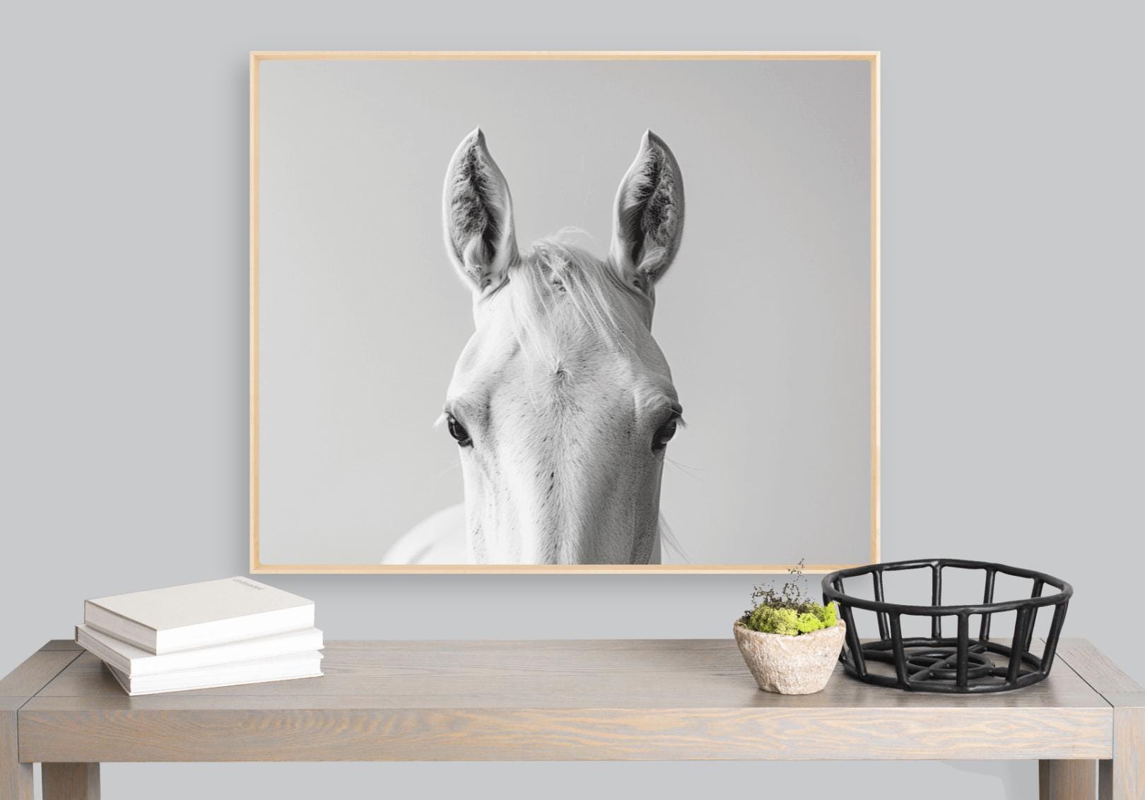 White Horse Portrait Wall Art